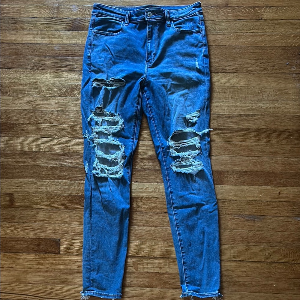 Distressed Blue American Eagle Jeans
